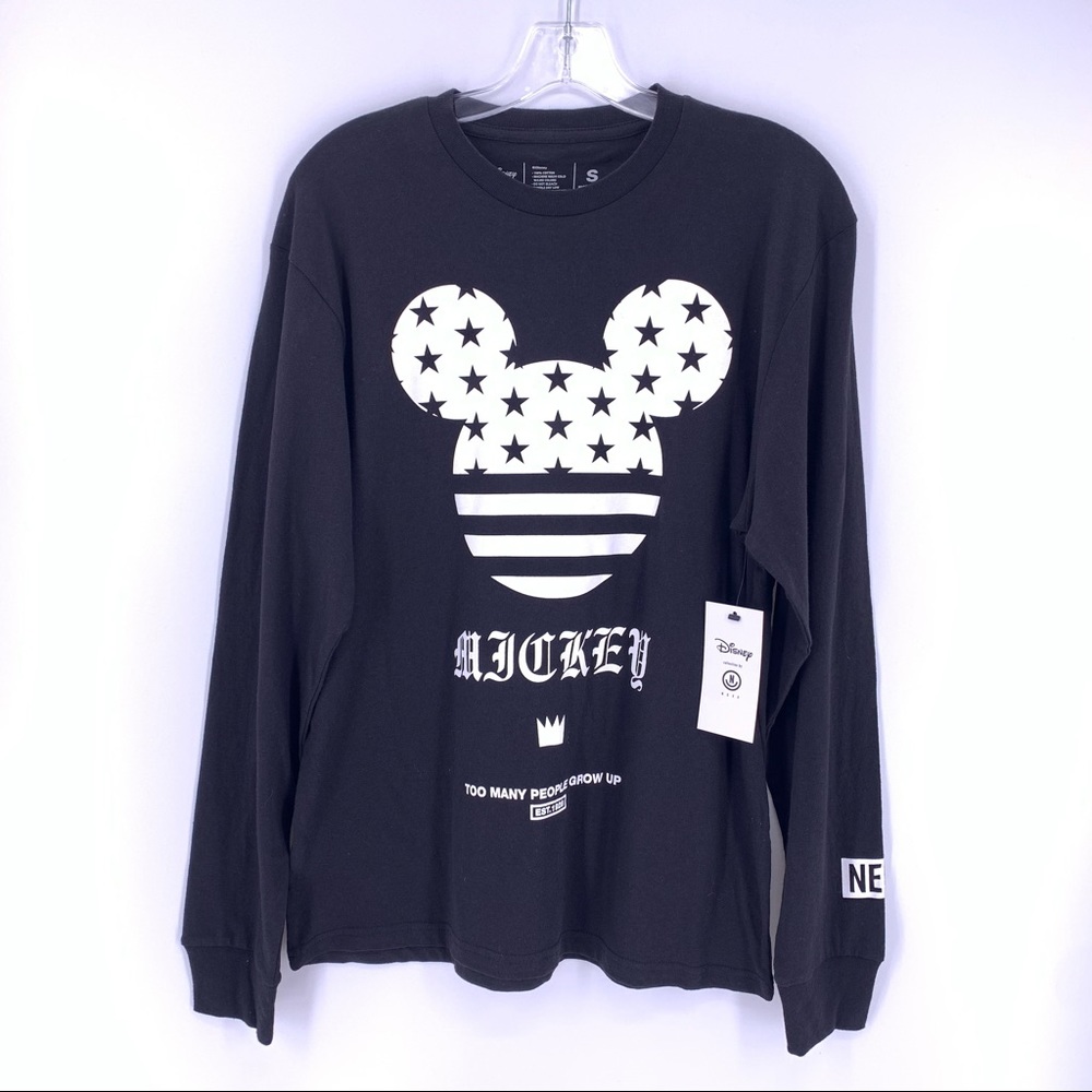 Neff x Disney NWT Mickey Long Sleeve T-shirt Mens Sz S Black White